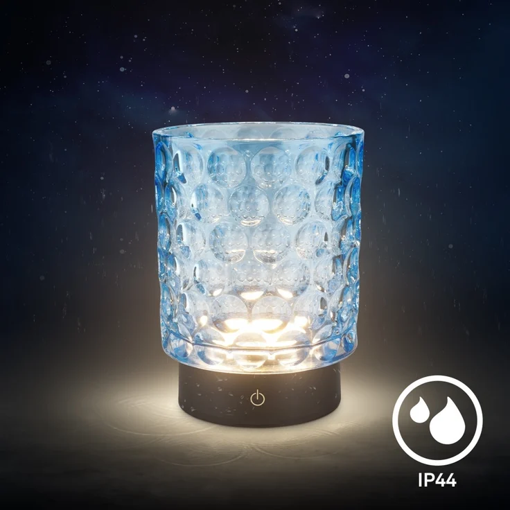 Briloner LED Akku-Tischleuchte Sunora blau 15 cm warmweiß dimmbar – Bild 3