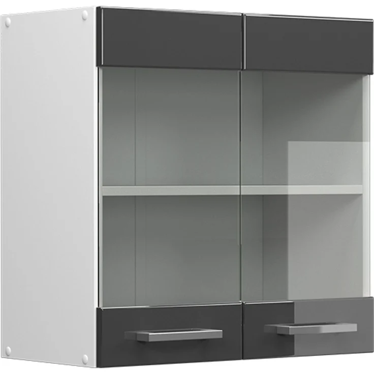 Küchenfront R-Line Anthrazit Hochglanz 59.2 x 59 cm Möbelfront für den Hängeglasschrank Vicco – Bild 5