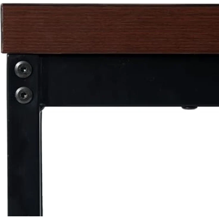 FurnitureR Garten-Esstische in Braun, Schlichter und eleganter Stil für 4 bis 6 Personen, Dicke Holzplatte mit Metallstruktur, für Terrasse, Terrasse, Garten, 120 x 70 x 75 cm – Bild 6