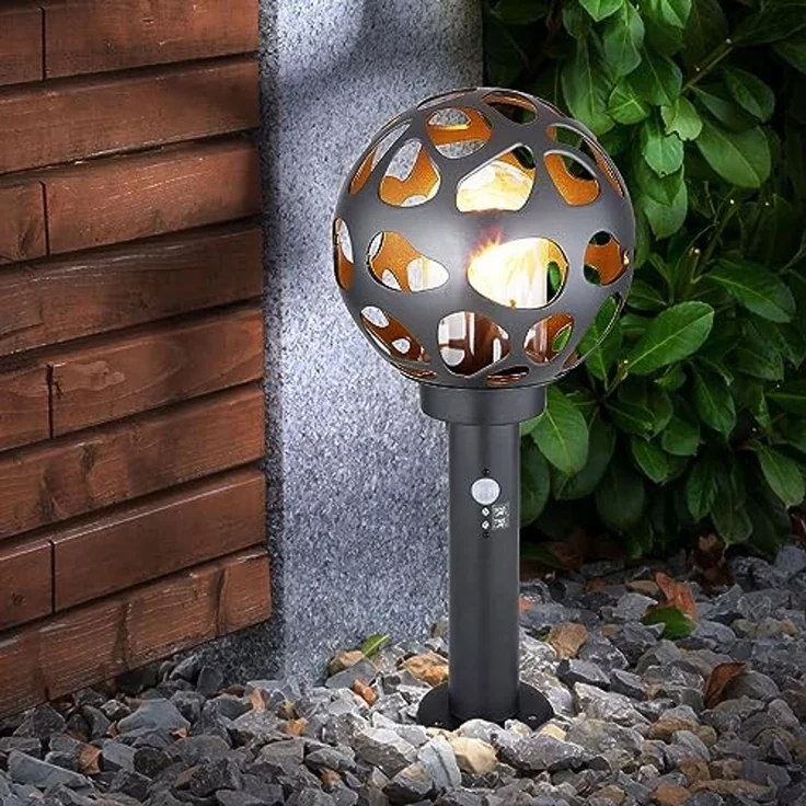 LED Sockelleuchte, Alu, Edelstahl, Bewegungsmelder, H 45 cm – Bild 7