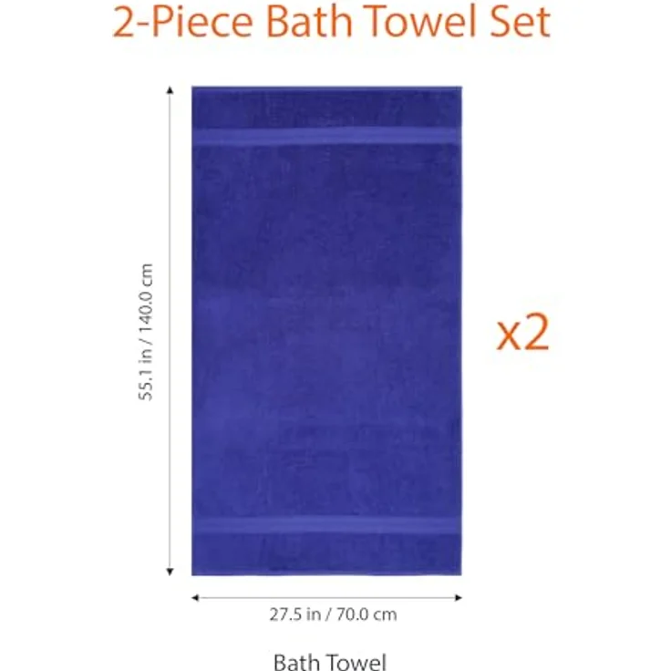 Amazon Basics Badetuch Set, 100 % Baumwolle, 70 x 140 cm, 2 Stück, maschinenwaschbar, ausbleichsichere Farben – Bild 5