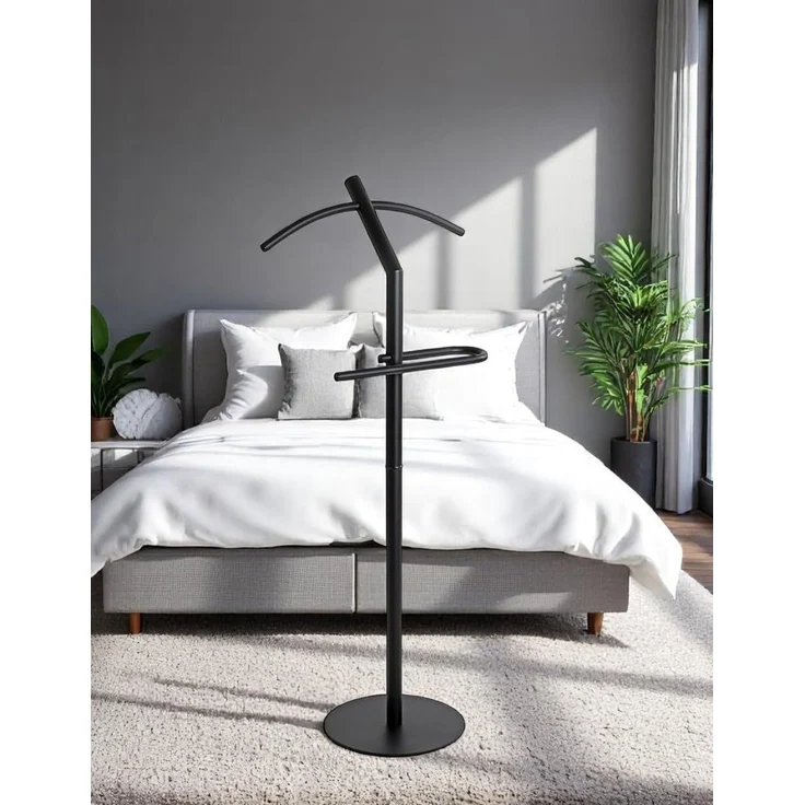 HAKU Möbel Herrendiener, schwarz, Metall - Maße: B 47 x H 111 x T 30 cm, Style: Modern – Bild 6