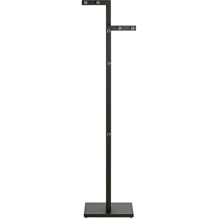 Haku Garderobenständer mit 14 Garderobenknöpfen aus Metall, schwarz-chrom, Stahlrohr, freistehend, 42x30x175 cm – Bild 8