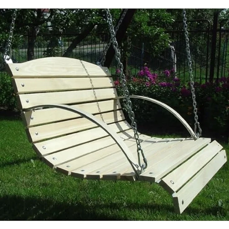 QLS Hollywoodschaukel, 3,00-Sitzer, Sitzbank für Gartenschaukel Schaukelbank 90 cm aus Holz Holzschaukel – Bild 3