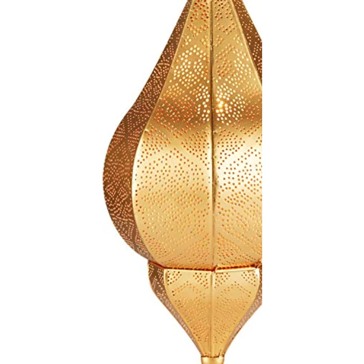 Marrakesch Orient & Mediterran Interior Pendelleuchte Kihana, handgefertigte Hängelampe aus Metall in Gold, 40 cm, E14-Fassung, einzigartiges orientalisches Design – Bild 3