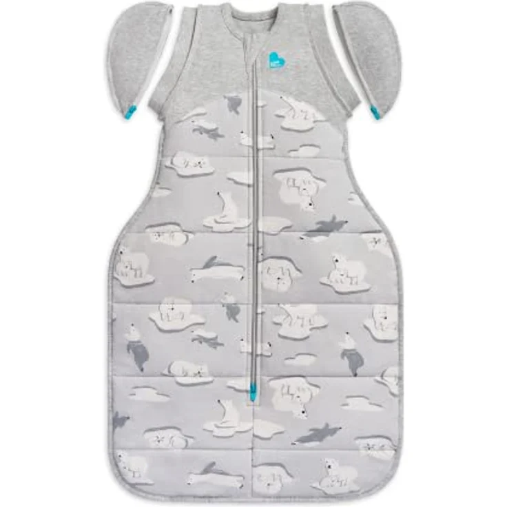 Love To Dream Swaddle UP Übergangssack Lite Medium 6–8,5 kg, Grau, Enge Passform, abnehmbare Flügel, 3,5 Tog Temp (14–16 °C), maschinenwaschbar, Doppelreißverschluss, Von Hebammen empfohlen – Bild 2