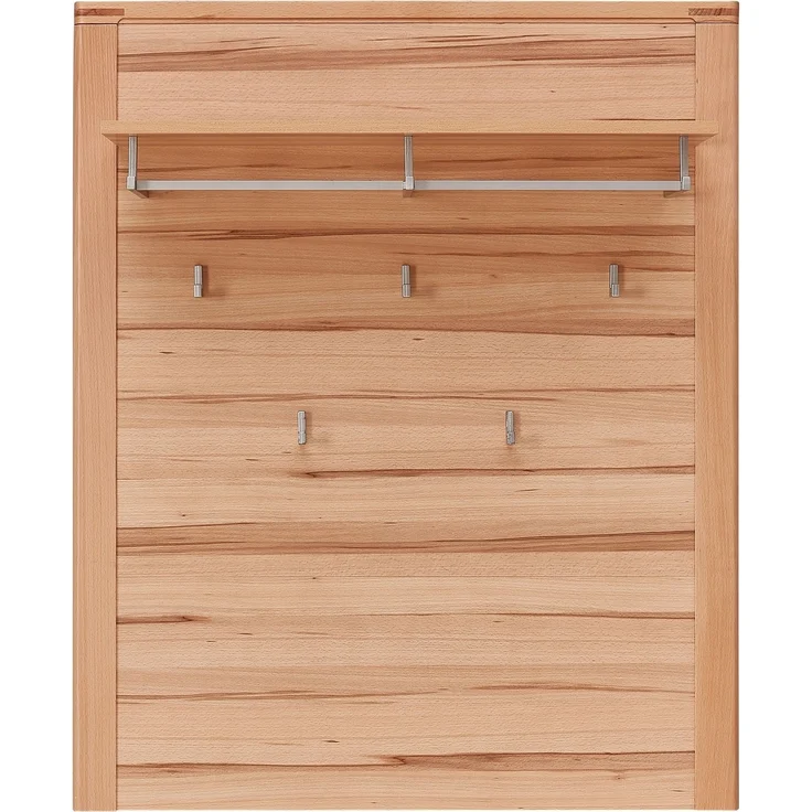 Garderoben-Set >Nature One< (2-teilig) in Kernbuche, teilmassiv - 90x158x40cm (B/H/T) – Bild 4