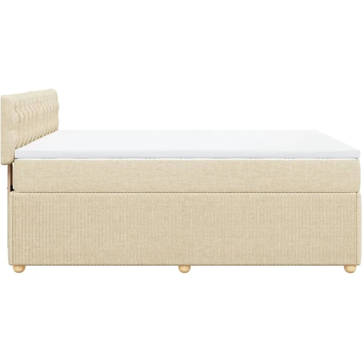 vidaXL Boxspringbett mit Matratze Creme 140x200 cm Stoff 3289791 – Bild 7