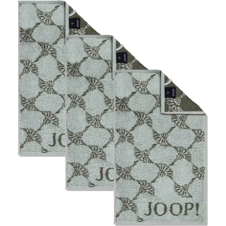 JOOP! Gästetuch Classic Frottierkollektion, 3er Pack - Walkfrottier Salbei Cornflower 30x50cm – Bild 1