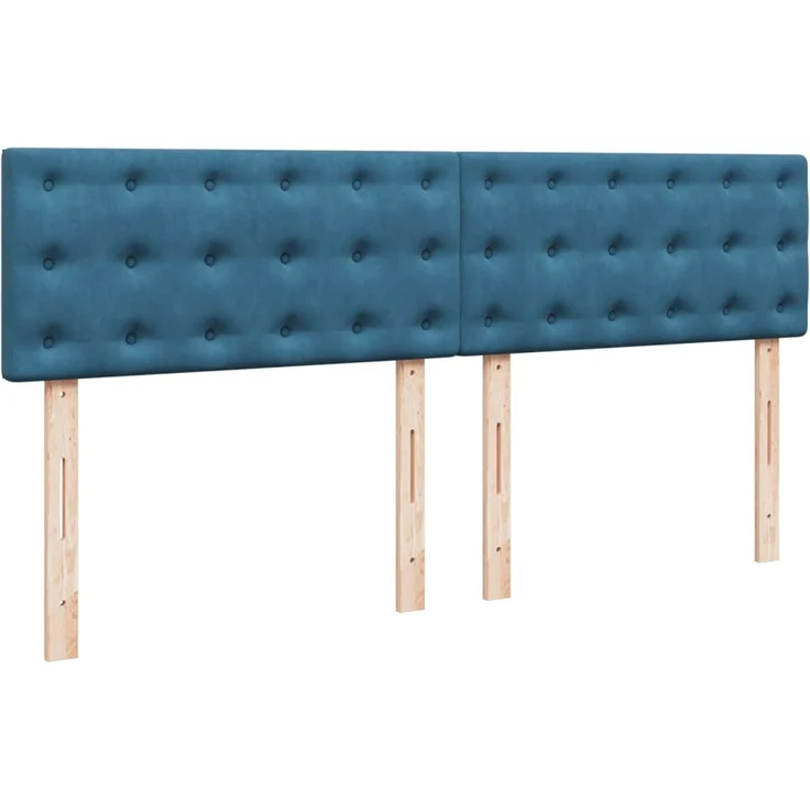 vidaXL Boxspringbett mit Matratze Blau 200x200 cm Samt 3290146 – Bild 9