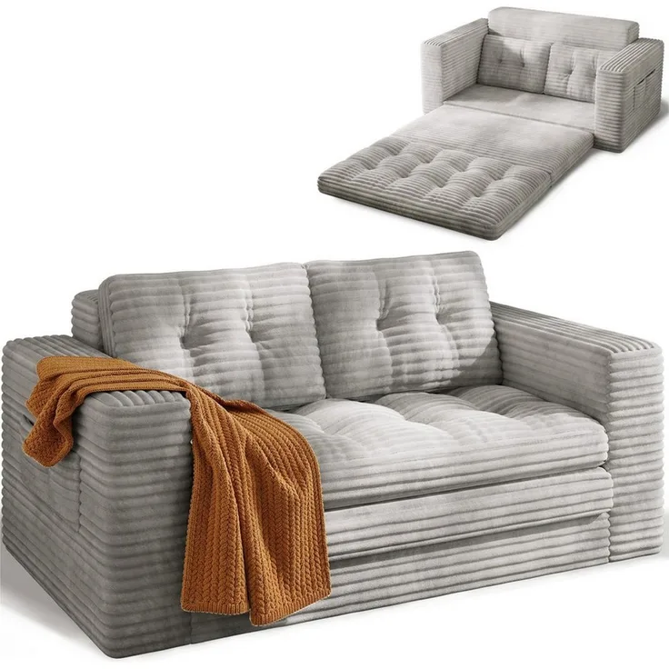 Bealife Schlafsofa 2-Sitzer Schlafsofa klappbar, mit Gästebettfunktion, kein Aufbau, sofort nutzbar