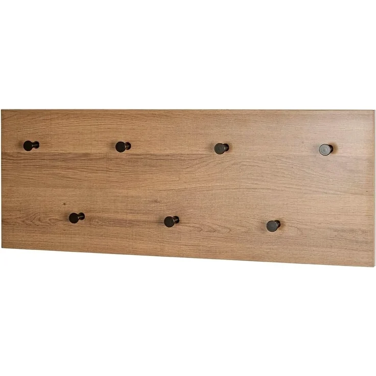 HAKU Möbel Wandgarderobe eiche, schwarz, MDF, Metall - Maße: B 80 cm x H 30 cm x T 5 cm, Style: Modern – Bild 1