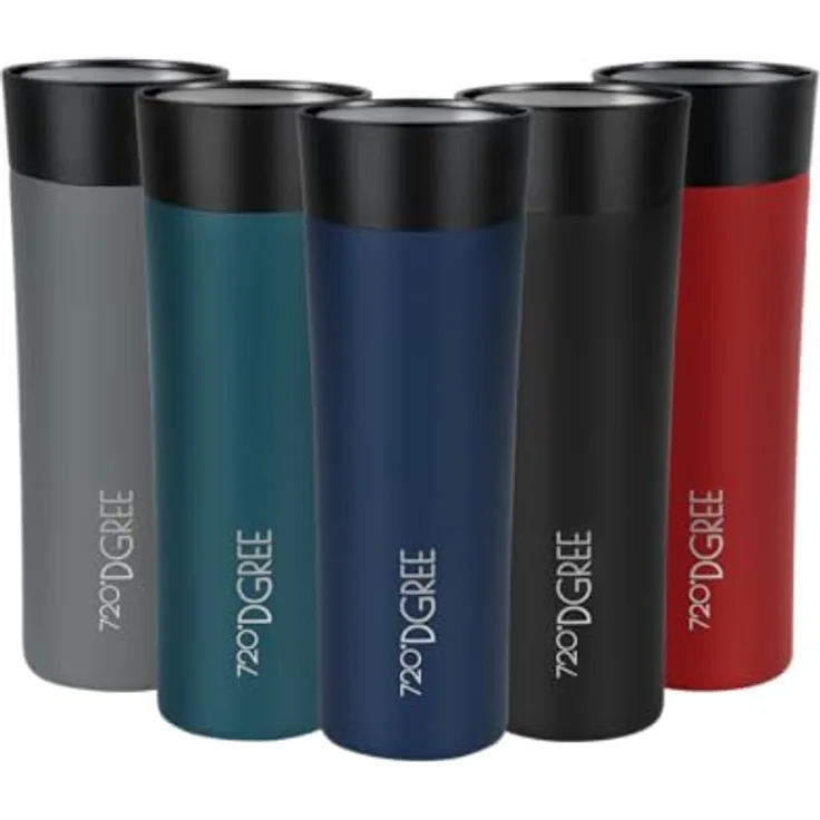 720°DGREE Thermobecher PleasureToGo 2.0 460ml - 6h Heiß, 12h Kalt, BPA-Frei - Travel Mug To Go, Thermo Becher - Blau