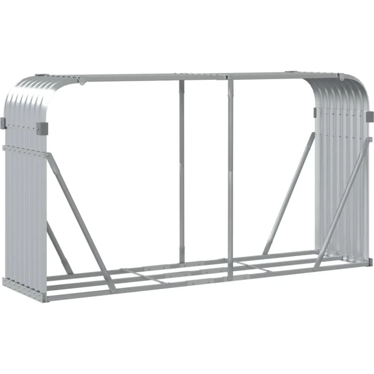 vidaXL Kaminholzunterstand Silbern 180x45x100 cm Verzinkter Stahl 364594 – Bild 8