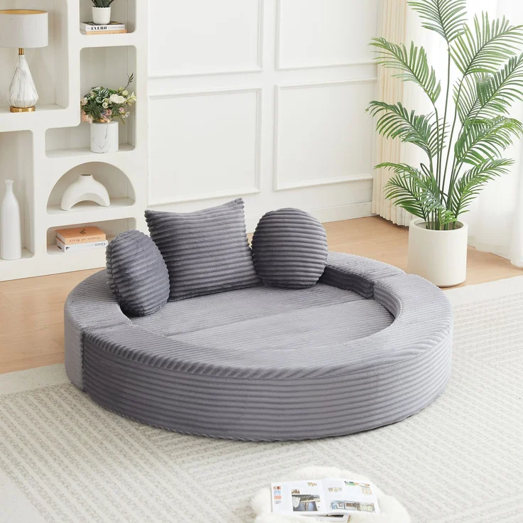 ZUBALIYA SchlafSofa mit USB - Anschluss, mit Schreibtisch, mit Cordbezug, mit Schaumstoffpolsterung, für Wohnzimmer und Apartments – Bild 8