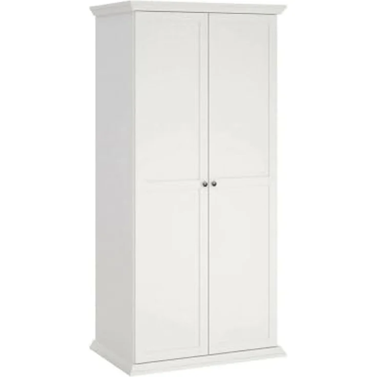 Dmora - Kleiderschrank 2 Türen Daphne, Schlafzimmermöbel, Schrank, Garderobe, 96x63 h200 cm, Weiß – Bild 2