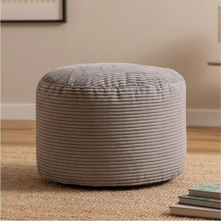 icon Pouf XL aus Cord „Milano“, mit Füllung, 55x55x35, Made in Germany