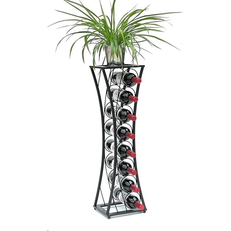 DanDiBo Weinregal Metall Schwarz Stehend Mika 80 cm 96536 Flaschenregal Flaschenständer Flaschenhalter Schmal Modern – Bild 9