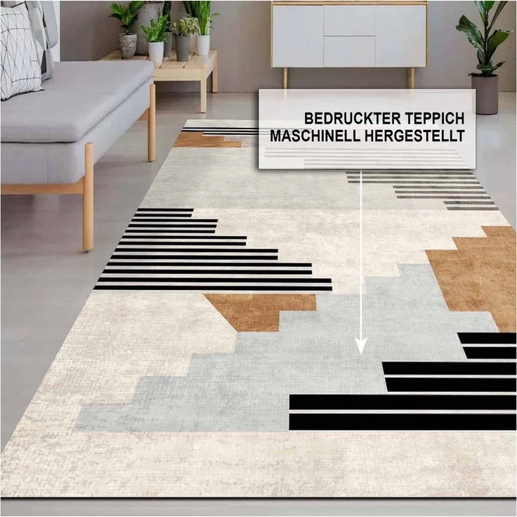 Bamyum Teppich Carie Teppich mit Chenille Druck, Waschbarer Antibakteriell Teppich, Einzelstück – Bild 2