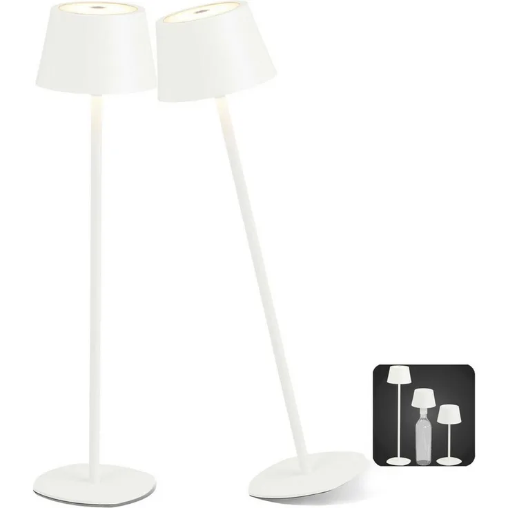 Northpoint LED Tischleuchte LED Akku Tischlampe Flaschenleuchte 3in1 45cm warmweiß