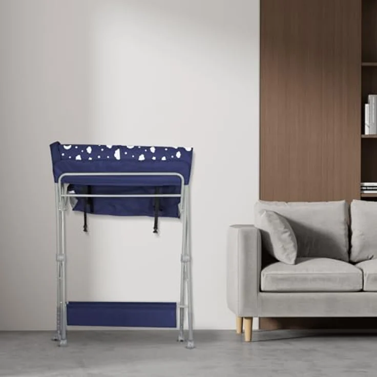 Wickelstation für Baby, Wickeltisch, faltbar, tragbar, Wickeltisch, faltbar, tragbar, mit Aufbewahrungskorb, maximale Belastung von 25 kg,80 x 58 x 90 cm (Marineblau) – Bild 6