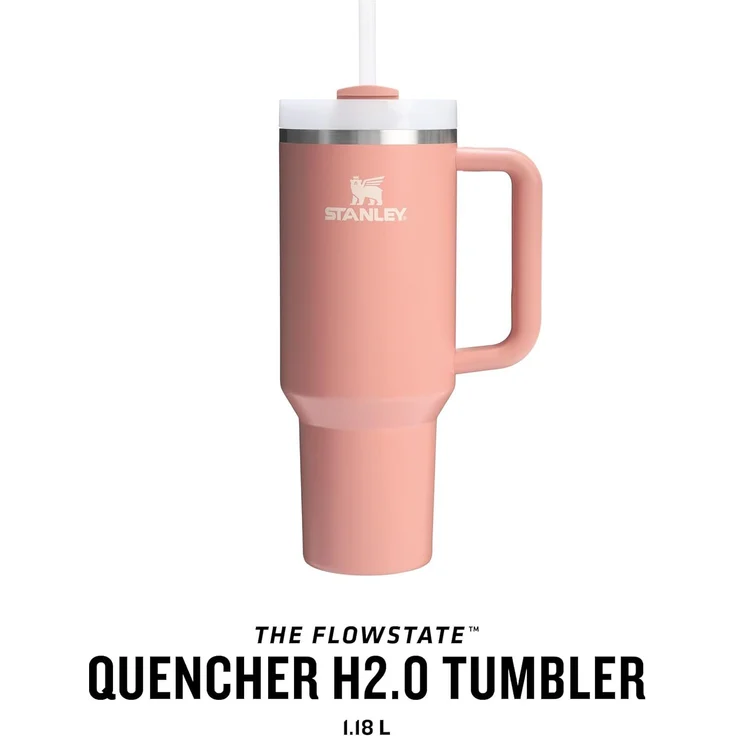 Stanley Quencher H2.0 Flowstate Trinkflasche Mit Strohhalm 1.2L - Thermobecher Kühlt 11 Stunden - 48 Stunden Eisgekühlt - Spülmaschinenfest - Thermosflasche BPA Frei - Edelstahl Trinkbecher - Sienna – Bild 3