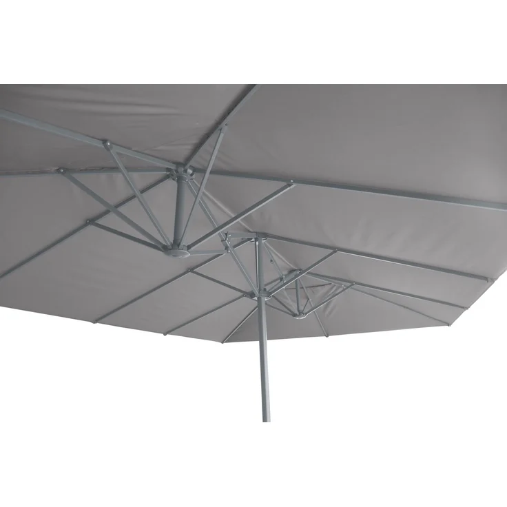 LECO Doppelsonnenschirm rechteckig, Aluminium-/Stahlrohrgestell anthrazit, Polyester anthrazit, 4,6x2,7 m – Bild 5