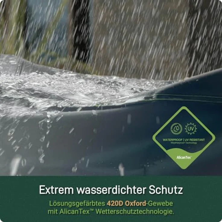 Awnic Abdeckung Gartenmöbel Winterfest 245 x 160 x 71 cm, Schwerlast 420D Oxford Gewebe Gartenmöbel Abdeckplane Wasserdicht mit Entlüftung, Anti-UV Reißfest Abdeckplane für Gartenmöbel Terrassenmöbel – Bild 3