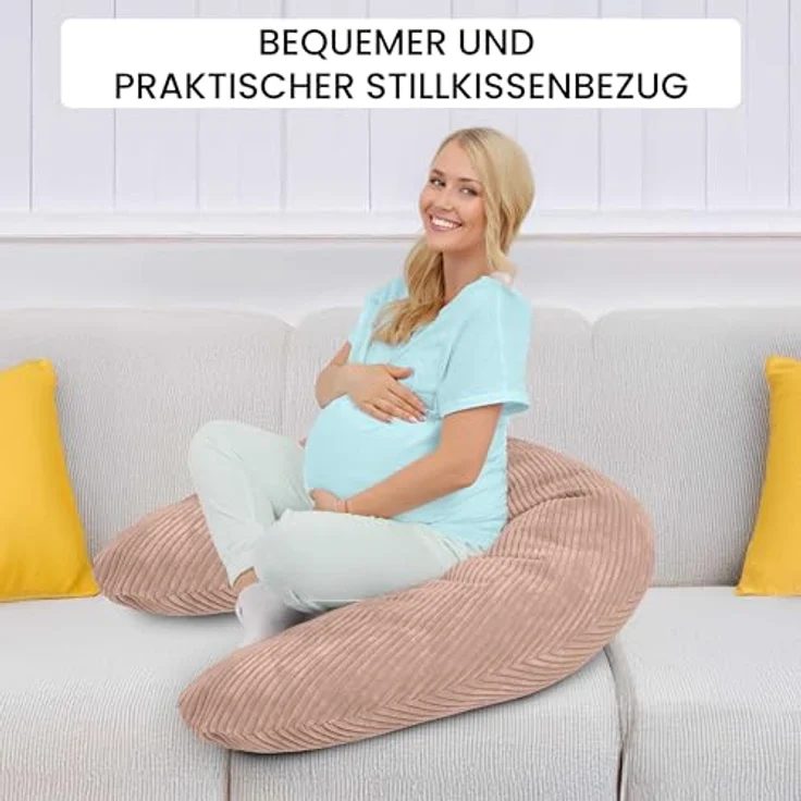 Amilian Stillkissenbezug 170 cm - Kissenbezug für Schwangerschaftskissen, Seitenschläferkissen, weicher und pflegeleichter Bezug - ideal als Ersatzbezug – Bild 3