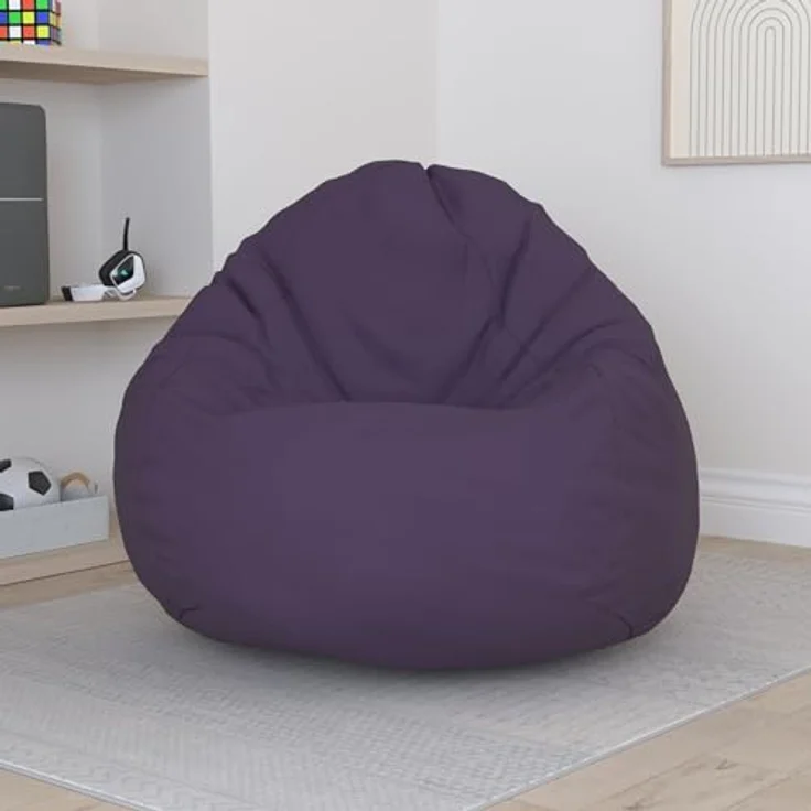 HomeIdeal - Sitzsack XXL Bodenkissen für Erwachsene & Kinder - Geeignet für Gaming oder Entspannen - Indoor wie Outdoor da er Wasserfest ist - mit EPS Perlen, Farbe:Lila, Größe:XXL – Bild 3
