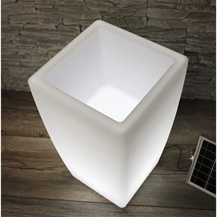 Arnusa Pflanzkübel Solar Blumenkübel LED Farbwechsel + Fernbedienung Akku Blumentopf, beleuchtet Solarleuchte moderne Lampe – Bild 5