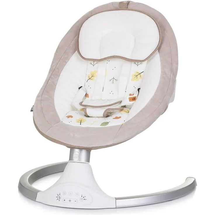 Chipolino Babywippe Brida, Fernbedienung Moskitonetz, Kissen, Plüschtiere, Timer beige – Bild 3