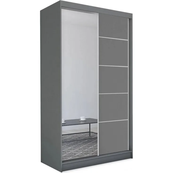 Beautysofa Schiebetürenschrank MARIKA II mit Schubladen, Spiegeln und Kleiderstange