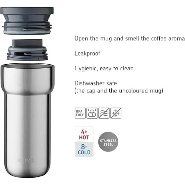 Mepal ELLIPSE Thermobecher 375 ml Silber – Bild 5