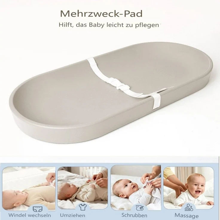 Comomy Wickelauflage, Baby Wickelunterlage wasserdicht bis 20 kg mit Sicherheitsgurt – Bild 3