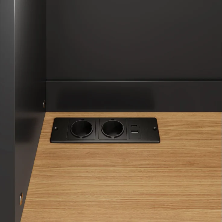 Buffetschränke, Esszimmer-Hochschrank 120×40×180 cm, mehrstufigem Stauraum, integrierter Steckdose sowie USB-C- und USB-A-Anschlüssen,Mit farbigem Lichtstreifen, Schwarz – Bild 17