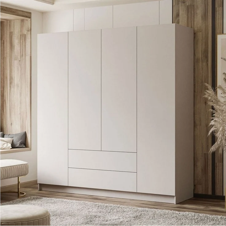 Lookway Kleiderschrank AUREL 4D2SZ KASCHMIR mit Schubladen – Bild 5