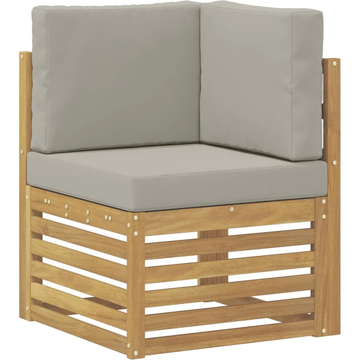 vidaXL Outdoor-Sofagarnitur 5 pcs Weiß und Hellgrau 59 x 59 x 37 cm 3391811 – Bild 5