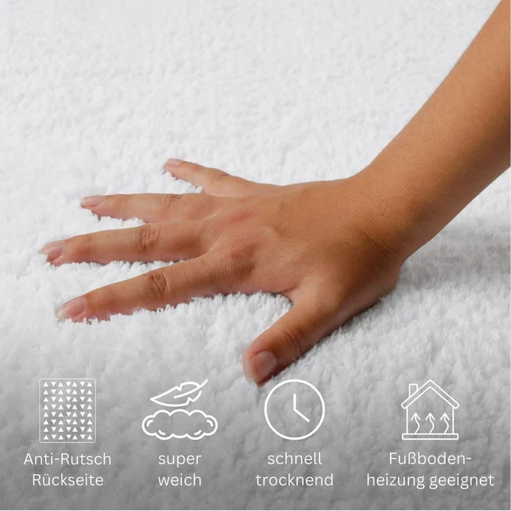 OTTO home Badematte Meellor, Höhe 20 mm, Baumwolle, rechteckig, Badteppich, getuftet, modern, Uni, antirutsch, flauschig, Baumwolle – Bild 2