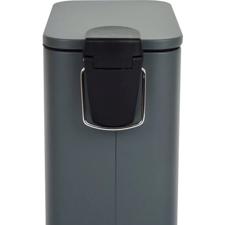 SVITA Mülleimer ST5, Treteimer, Softclose-Funktion, 5L, Stahl pulverbeschichtet, Grau – Bild 3
