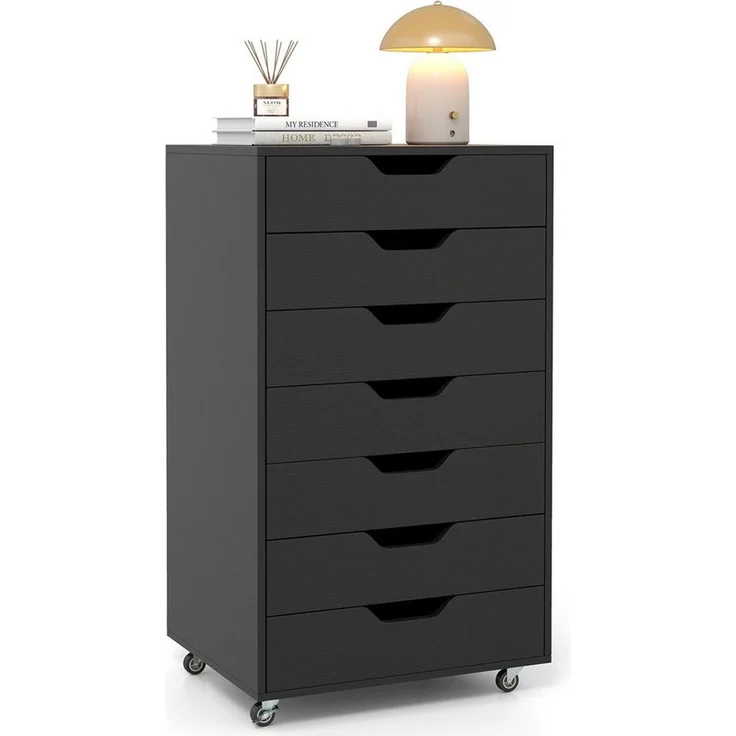 COSTWAY Rollcontainer, mit 7 Schubladen Aktenschrank mit Rädern – Bild 5