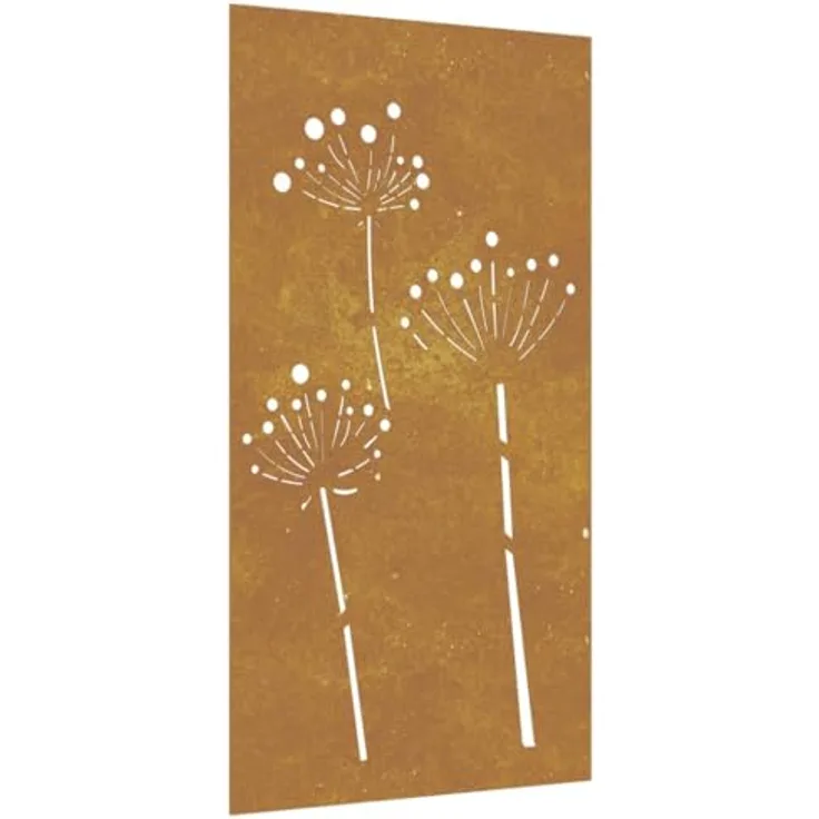 vidaXL Garten-Wanddeko, 105x55 cm Cortenstahl mit floralem Design, wetterfest und korrosionsbeständig