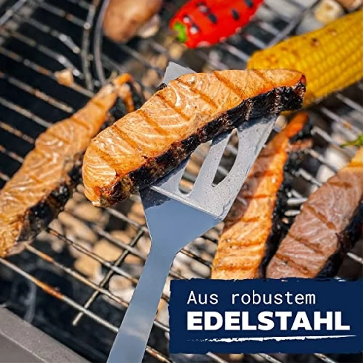 Praknu Grillbesteck-Set Grillbesteck Set aus Edelstahl Vatertag - Mit Tragetasche - Robust, (Set, 1 tlg), Mit Tragetasche - Robust und Hitzebeständig – Bild 3
