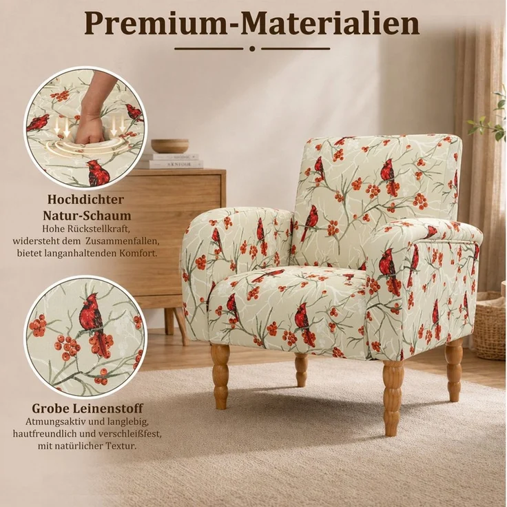 HomeMiYN Ohrensessel (1-St), Relaxsessel komfortabler Wohnzimmersessel Polstersessel – Bild 2