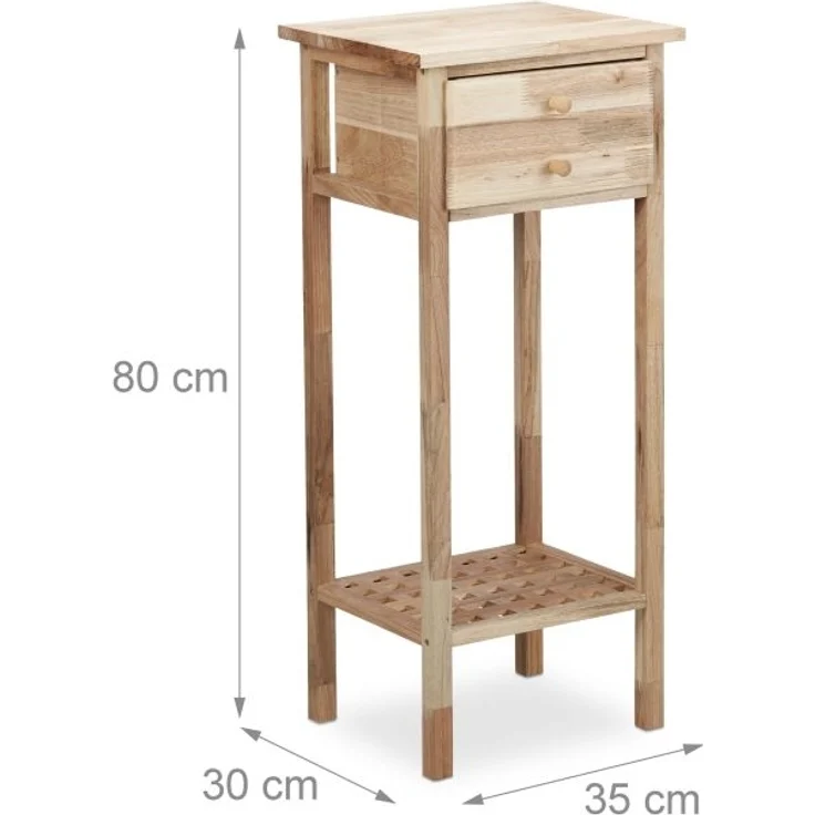 Beistelltisch Walnuss mit Schublade – Bild 4