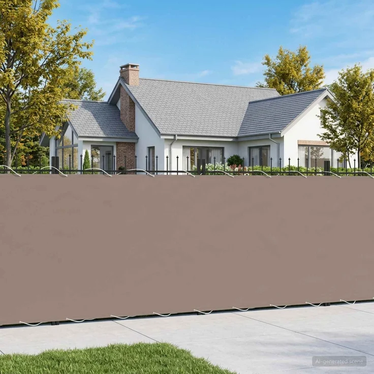vidaXL Balkon-Sichtschutz 1,2 x 15 m Stoff mit PU-Beschichtung Taupe 42036763 – Bild 1