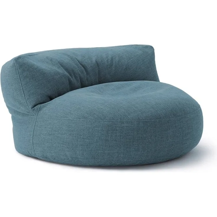 Lumaland 'Interior Line' Sitzsack-Sofa, Leinen Look and Feel, Indoor - Aqua, 90 x 50 cm, 320l