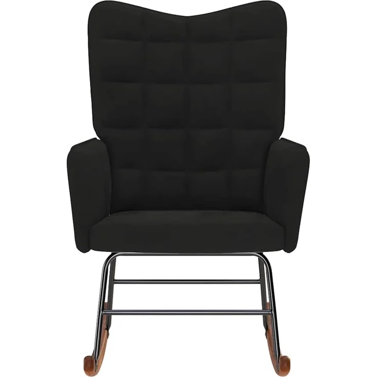 vidaXL Schaukelstuhl Schwarz Samt 4016838 – Bild 2