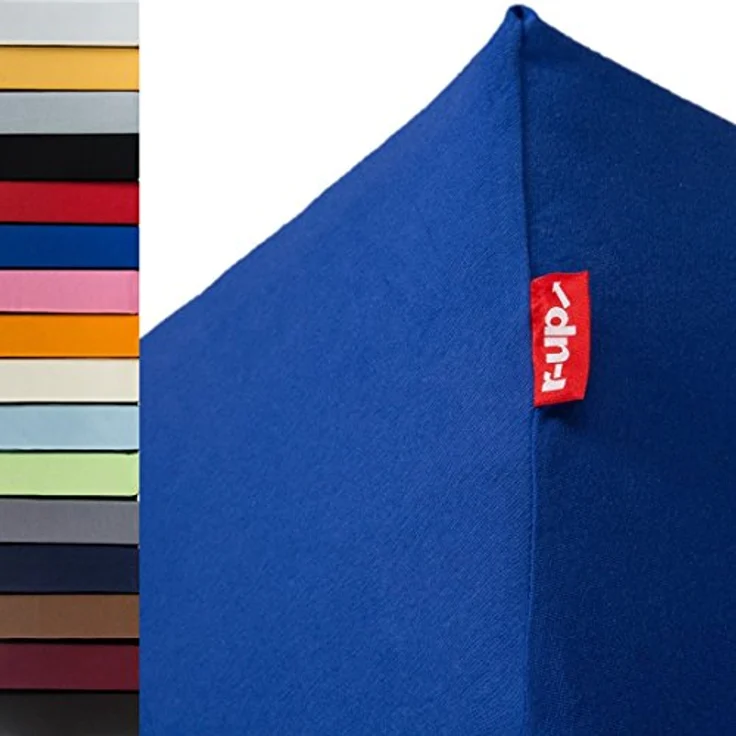 r-up Spannbettlaken Passt 90x200 bis 200x220cm erhältlich! 130 g/m², Baumwolle, Gummizug: fest eingenähtes dauerelastisches Rundumgummi, (1 Stück), (90x200-100x200, 15-35cm Matratzenhöhe, royalblau) – Bild 2