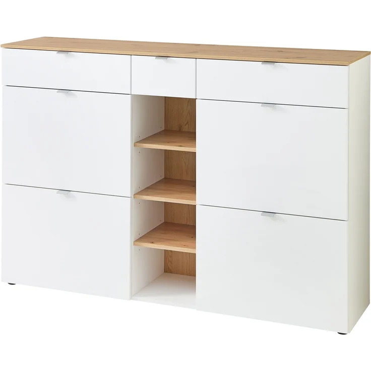 Garderoben-Set >Bari< in Weiß matt, MDF, Spannplatte - 208x202x38cm (BxHxT) – Bild 3